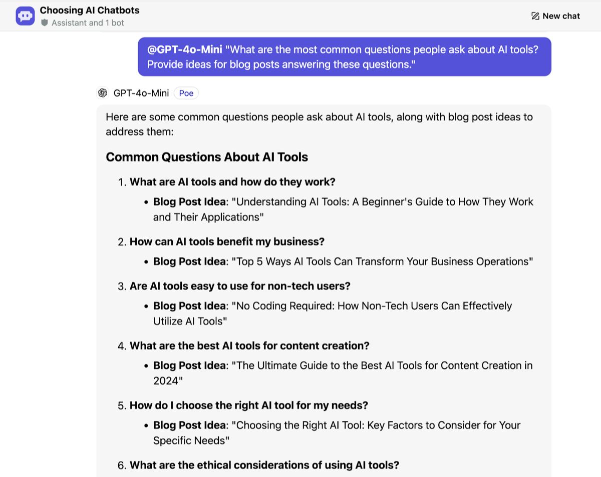 Sample AI Prompts for Blog Content Ideation