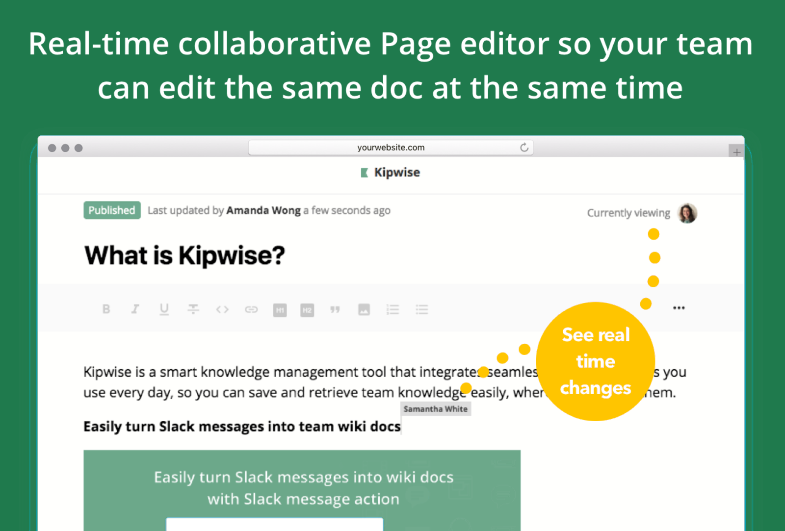 Real-Time Collaborative Editor for Team Knowledge
