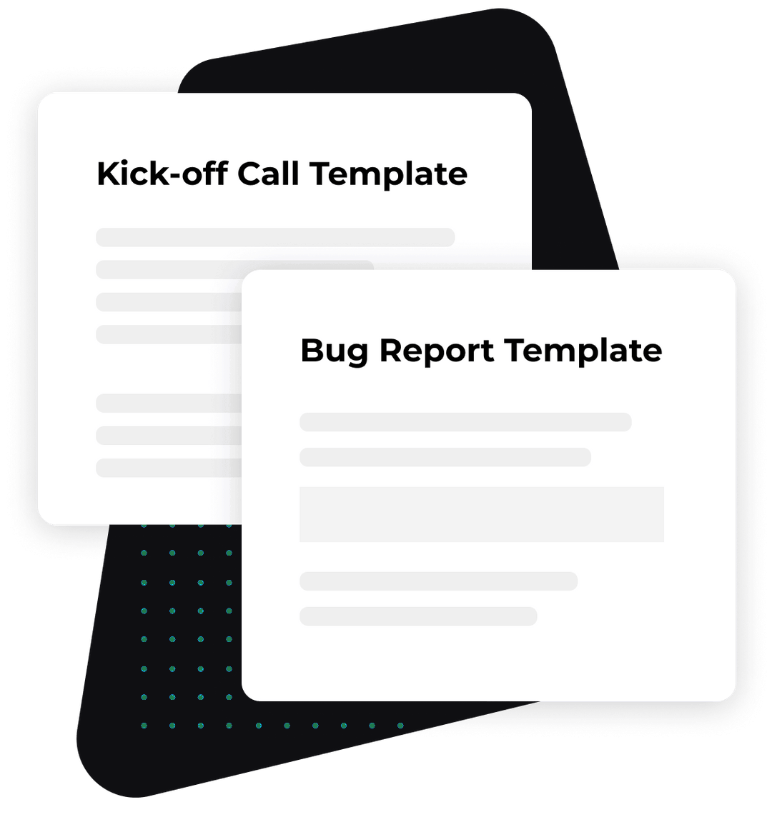 Kick-off call and bug report templates in Kipwise