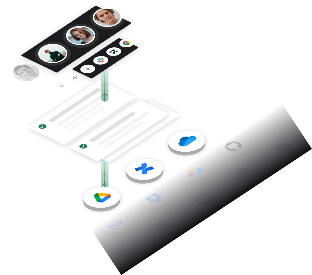 Team members and their work tools connected through Kipwise
